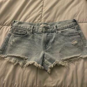 low rise jean shorts